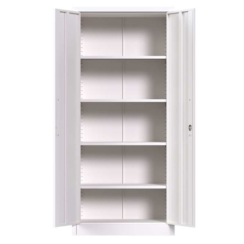 Pemberly Row Metal Garage Storage Cabinet w/ Doors & Lock Steel Locking in White