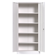 Pemberly Row Metal Garage Storage Cabinet w/ Doors & Lock Steel Locking in White