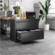 Pemberly Row 2-Drawer Steel Metal Lateral Locking Filing Cabinet w/ Lock - Black