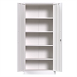 Pemberly Row Metal Storage Cabinet w/ Locking Doors & Adjustable Shelves - White
