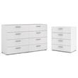 Pemberly Row 2-Piece Set with 8 Drawer Double Dresser & 4 Drawer Chest in White