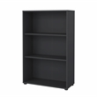 Pemberly Row Contemporary Adjustable 3 Shelf Bookcase in Matte Grey