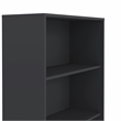 Pemberly Row Contemporary Adjustable 3 Shelf Bookcase in Matte Grey