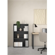 Pemberly Row Contemporary Adjustable 3 Shelf Bookcase in Matte Grey