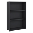 Pemberly Row Contemporary Adjustable 3 Shelf Bookcase in Matte Grey