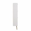 Pemberly Row Contemporary Shoe Cabinet with 3 Storage Drawers in White