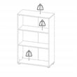 Pemberly Row Contemporary Adjustable 3 Shelf Bookcase in Jackson Hickory