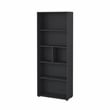 Pemberly Row Adjustable 6 Shelf Open Storage Bookcase in Matte Grey