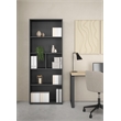 Pemberly Row Adjustable 6 Shelf Open Storage Bookcase in Matte Grey