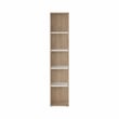 Pemberly Row Tall Open Storage 5 Shelf Bookcase in Hickory and White