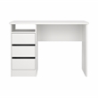 Pemberly Row Writing Desk with 3 Storage Drawers and Open Shelf in White