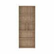 Pemberly Row Adjustable 6 Shelf Bookcase Open Storage Bookshelf in Hickory