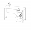 Pemberly Row Home Office Writing Desk with 3 Storage Drawers in Black Matte