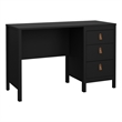 Pemberly Row Home Office Writing Desk with 3 Storage Drawers in Black Matte
