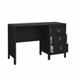 Pemberly Row Home Office Writing Desk with 3 Storage Drawers in Black Matte