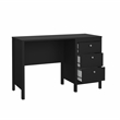 Pemberly Row Home Office Writing Desk with 3 Storage Drawers in Black Matte