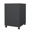 Pemberly Row Mobile Cabinet with 3 Drawers in Matte Grey and Jackson Hickory