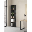 Pemberly Row Tall Open Storage 5 Shelf Bookcase in Matte Grey & Jackson Hickory