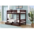 Pemberly Row Transitional Wooden Frame Twin over Twin Bunk Bed in Espresso