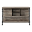 Pemberly Row Wooden 5 Shelves Kitchen Island in Antique Oak and Sandy Gray