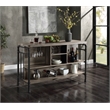 Pemberly Row Wooden 5 Shelves Kitchen Island in Antique Oak and Sandy Gray