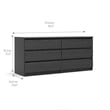 Pemberly Row 3-Piece Set with 6 Drawer Dresser and 2 Nightstands