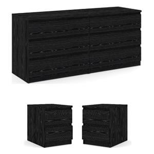 Pemberly Row 3-Piece Set with 6 Drawer Dresser and 2 Nightstands
