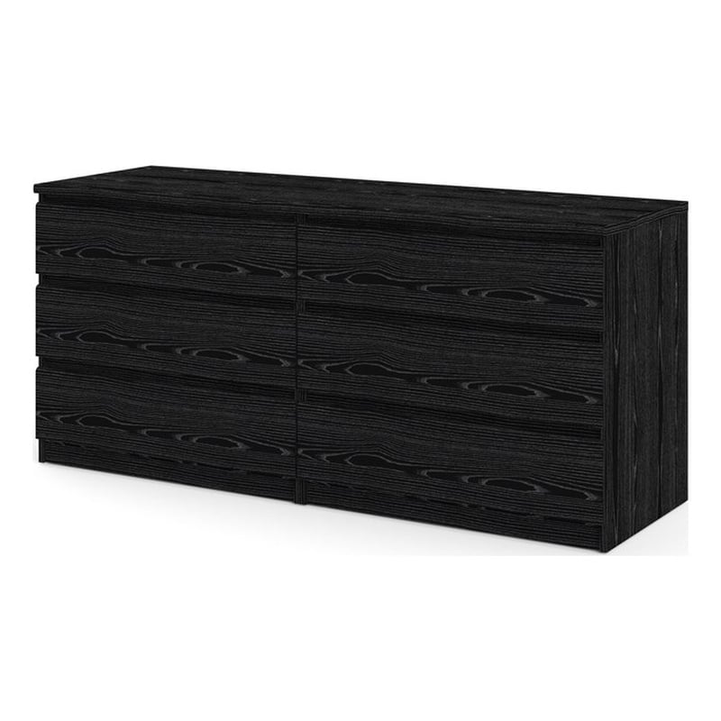 Pemberly Row 2-Piece Set with Dresser and Nightstand with Drawers in Black