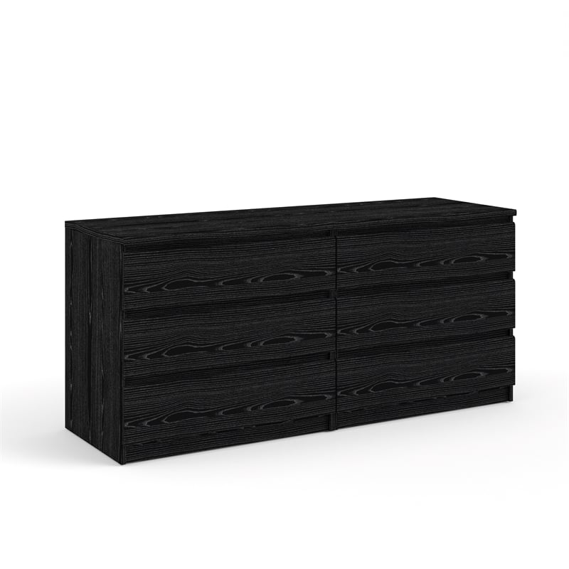 Pemberly Row 2-Piece Set with Dresser and Nightstand with Drawers in Black