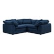 Pemberly Row 3-Piece L-Shaped Fabric Slipcover Sectional in Navy