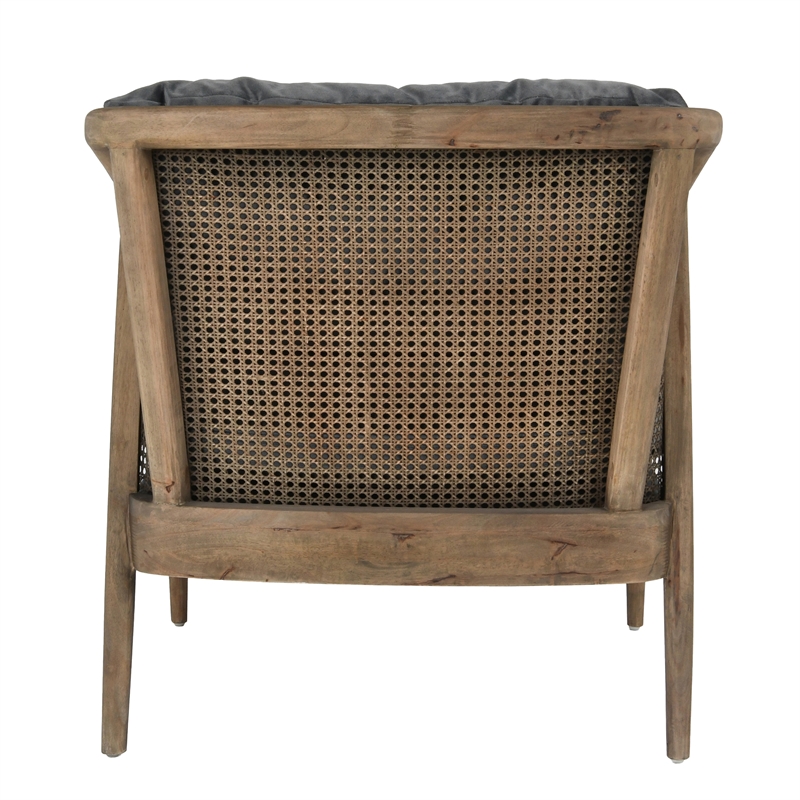 Pemberly Row Transitional Fabric Accent Chair in Storm Gray/Brown