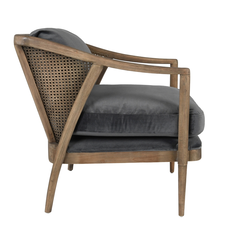 Pemberly Row Transitional Fabric Accent Chair in Storm Gray/Brown