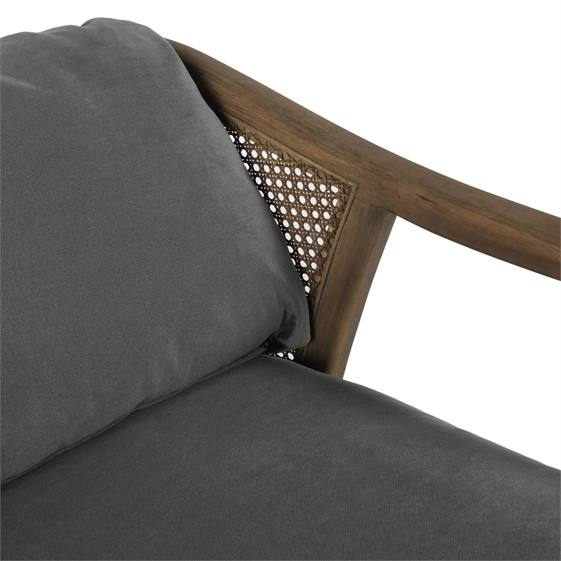 Pemberly Row Transitional Fabric Accent Chair in Storm Gray/Brown