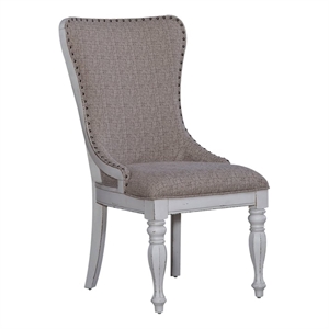 Pemberly Row Magnolia Manor 42&quot Wood Side Chairs in White (Set of 2)