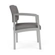 Pemberly Row Modern Polyurethane Guest Chair in Silver/Castillo Metal