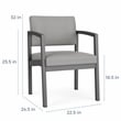 Pemberly Row Modern Polyurethane Guest Chair in Silver/Castillo Metal