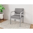 Pemberly Row Modern Polyurethane Guest Chair in Silver/Castillo Metal