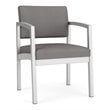 Pemberly Row Modern Polyurethane Guest Chair in Silver/Castillo Metal