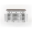 Pemberly Row Buffet with 4 Doors 3 Drawers Solid Wood in White and Brown