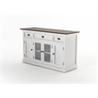 Pemberly Row Buffet with 4 Doors 3 Drawers Solid Wood in White and Brown