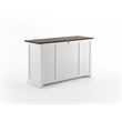 Pemberly Row Buffet with 4 Doors 3 Drawers Solid Wood in White and Brown