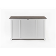 Pemberly Row Buffet with 4 Doors 3 Drawers Solid Wood in White and Brown