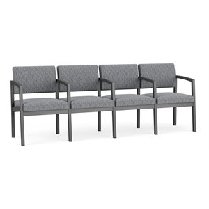 Pemberly Row Fabric 4 Seats Reception Chair in Charcoal/Adler Gray Flannel