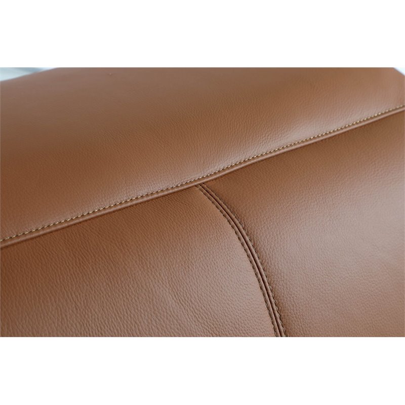 Pemberly Row 7-Piece 1 Console 3-Power Reclining Leather Sectional in Brown