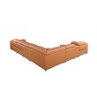 Pemberly Row 7-Piece 1 Console 3-Power Reclining Leather Sectional in Brown