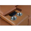 Pemberly Row 7-Piece 1 Console 3-Power Reclining Leather Sectional in Brown