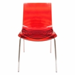 Pemberly Row Modern Plastic Rain Drop Design Dining Chair in Red