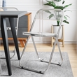 Pemberly Row Acrylic Folding Chair With Metal Frame in Clear