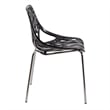 Pemberly Row Modern Dining Side Chair With Chromed Legs in Black