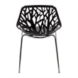 Pemberly Row Modern Dining Side Chair With Chromed Legs in Black